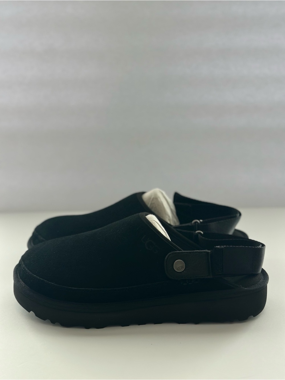 UGG Black Adjustable Backstrap Clogs Slippers Men’s Size 11
